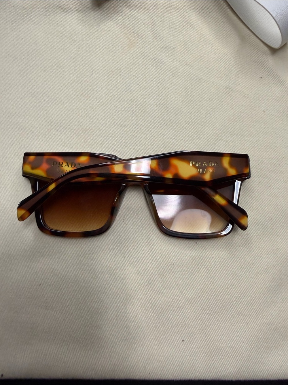 Prada Tortoiseshell Rectangular Sunglasses - Brown Gradient Lenses